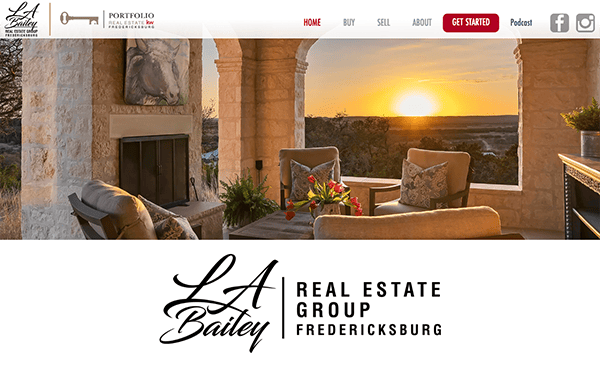 Luxurious outdoor living space with a sunset view from the la bailey real estate group website.